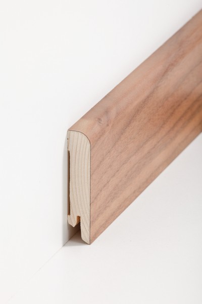 Holz Sockelleiste Nussbaum Furniert 15x70mm