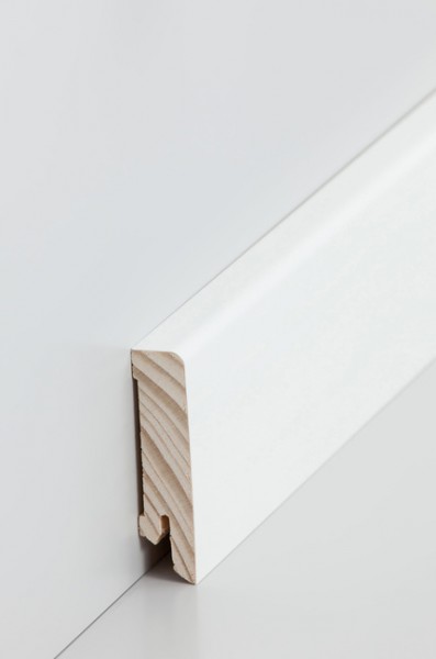 Holz Sockelleiste Furnier Dekor weiß 16x60mm