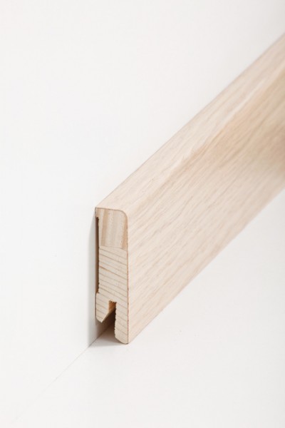 Holz Sockelleiste Eiche weiß Furnier 16x60mm
