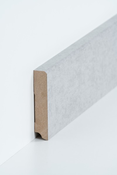 Sockelleiste Beton 19 x 96 mm Oberkante abgerundet MDF-Kern mit Dekorfolie ummantelt