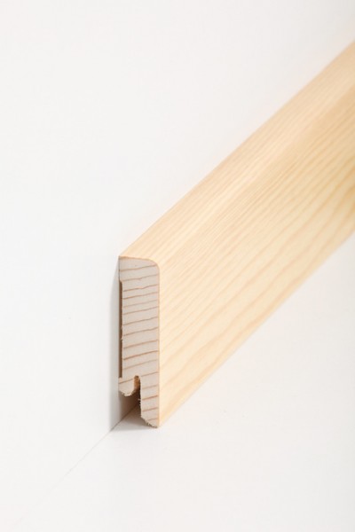 Holzsockelleiste, 16x60mm Holzkern mit Echtholz Furnier Kiefer